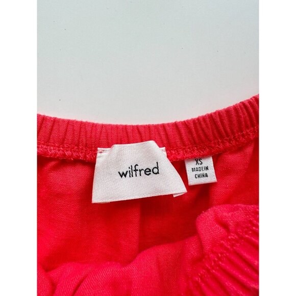 NWT Aritzia WILFRED Century Maraschino Red Linen Tiered Midi Skirt, Size XS - Picture 10 of 16